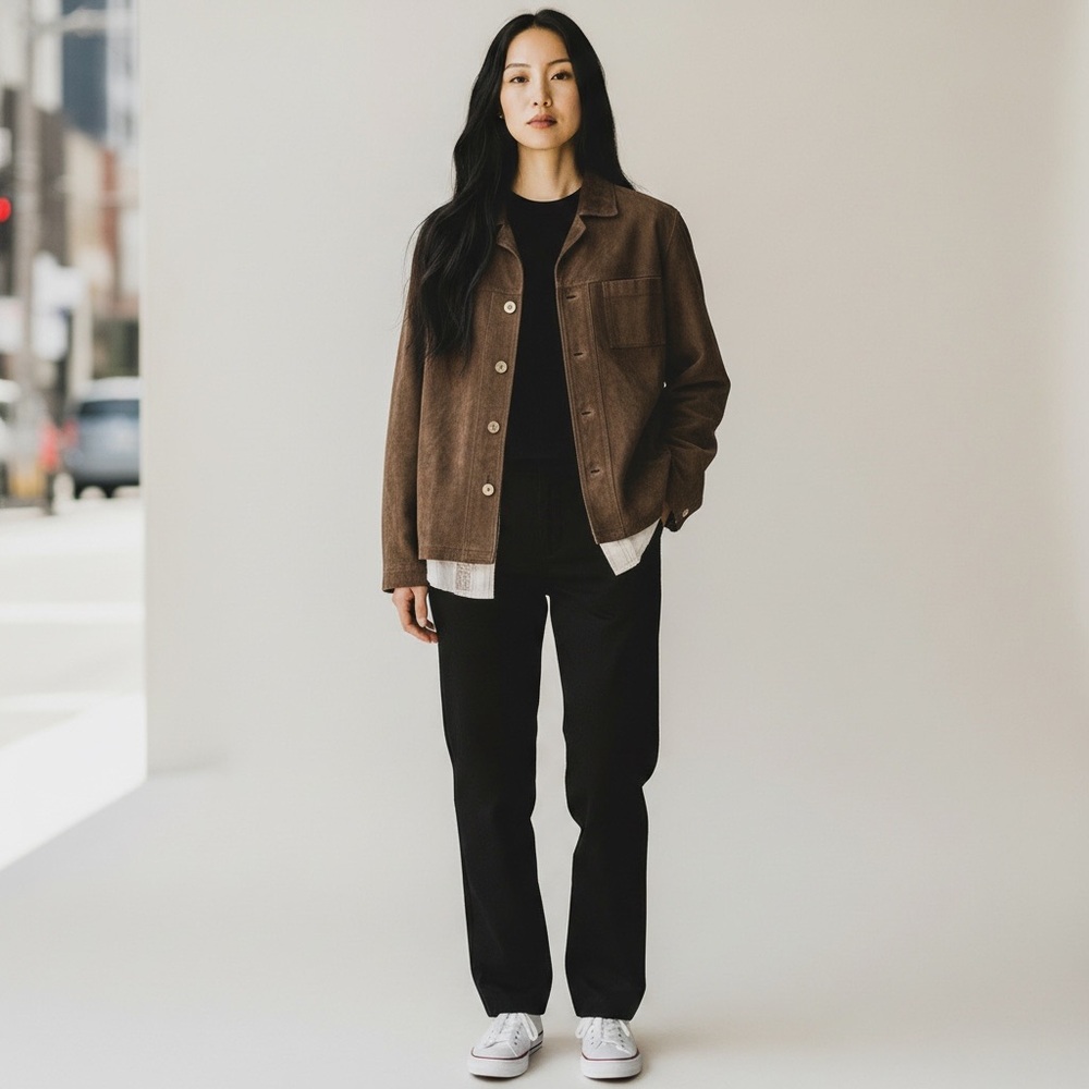 Brown Suede Button Down jacket/ shirt